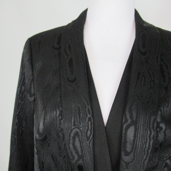 DONCASTER Black Wood Grain Pattern Fitted Jacket Blazer Women’s Size 16P - Picture 5 of 12